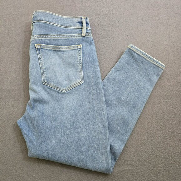 LOFT Women 12/31P High Rise Light Wash Distressed Skinny Jeans - Picture 2 of 13